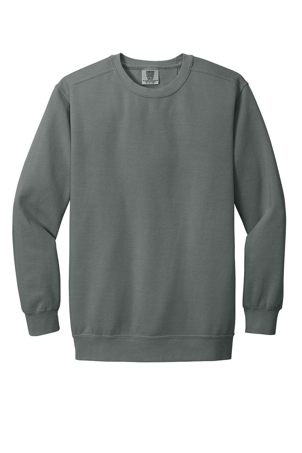 Comfort Colors 1566 Mens Crewneck Sweatshirt Grey Flat Front