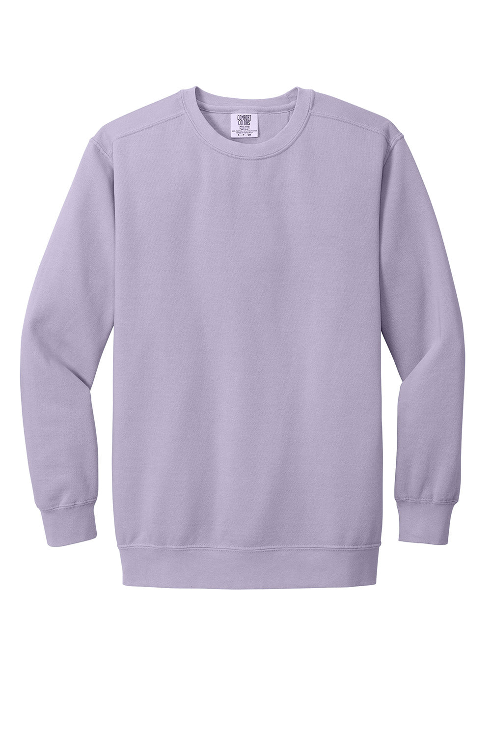 Comfort Colors 1566 Mens Crewneck Sweatshirt Orchid Purple Flat Front