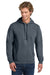 Comfort Colors 1567 Mens Hooded Sweatshirt Hoodie w/ Pouch Pocket Denim Blue Model Front