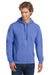Comfort Colors 1567 Mens Hooded Sweatshirt Hoodie w/ Pouch Pocket Flo Blue Model Front