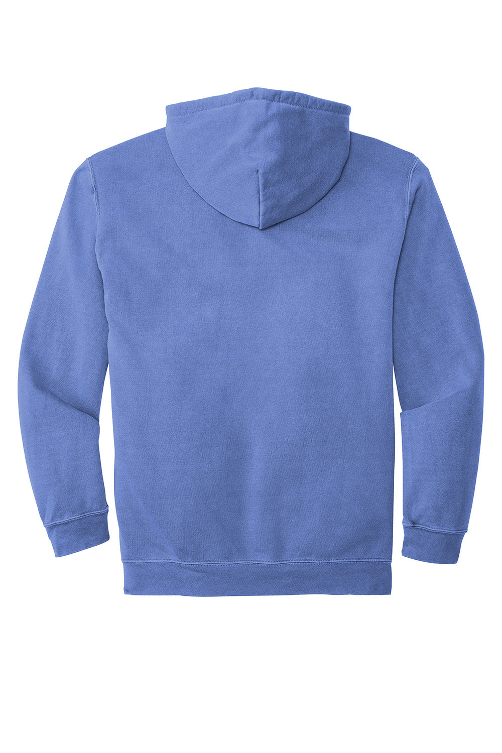 Comfort Colors 1567 Mens Hooded Sweatshirt Hoodie w/ Pouch Pocket Flo Blue Flat Back