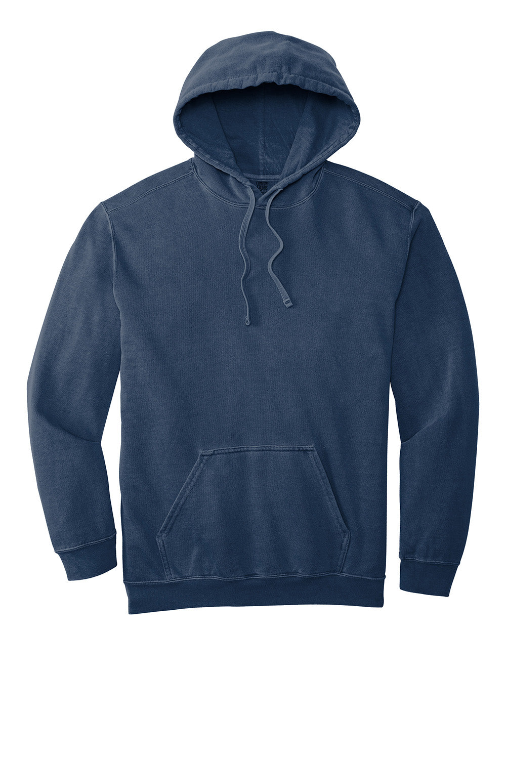 Comfort Colors 1567 Mens Hooded Sweatshirt Hoodie w/ Pouch Pocket True Navy Blue Flat Front