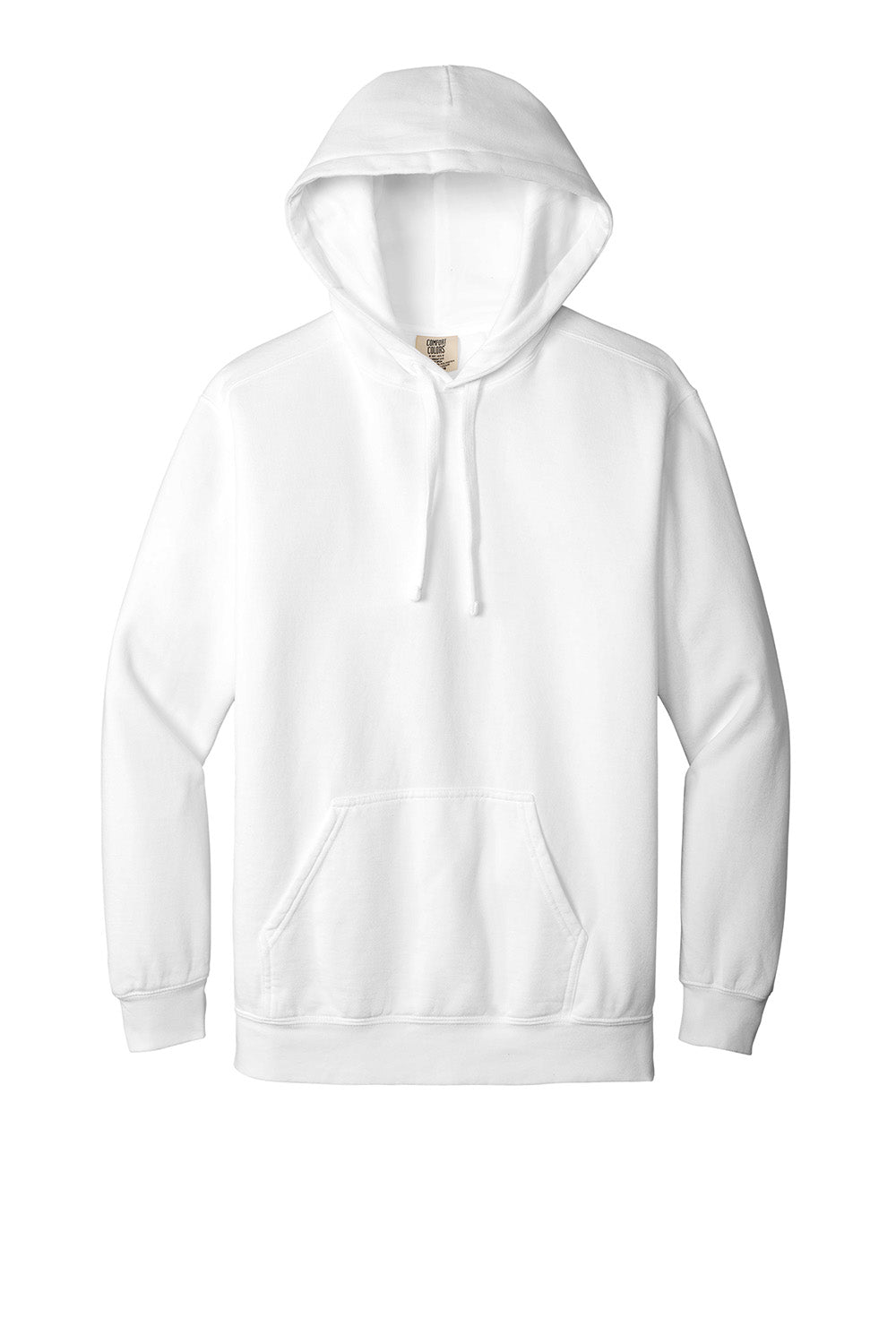 Comfort Colors 1567 Mens Hooded Sweatshirt Hoodie w/ Pouch Pocket White Flat Front