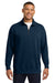 Comfort Colors 1580 Mens 1/4 Zip Sweatshirt True Navy Blue Model Front