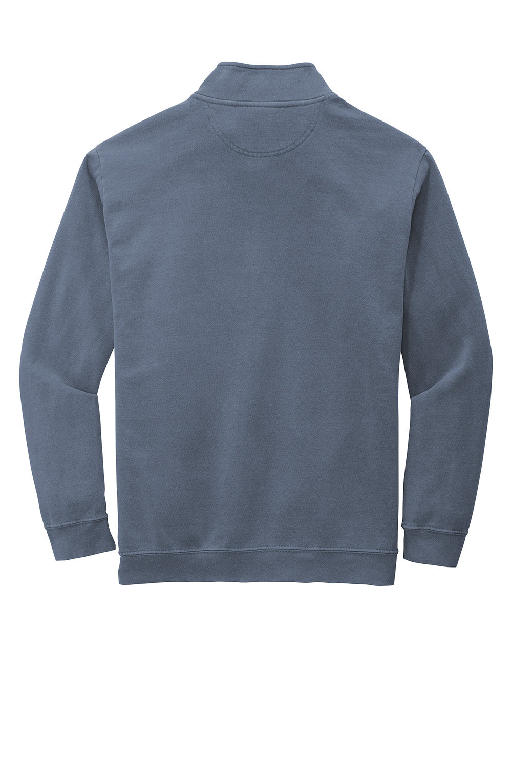 Comfort Colors 1580 Mens 1/4 Zip Sweatshirt Blue Jean Flat Back