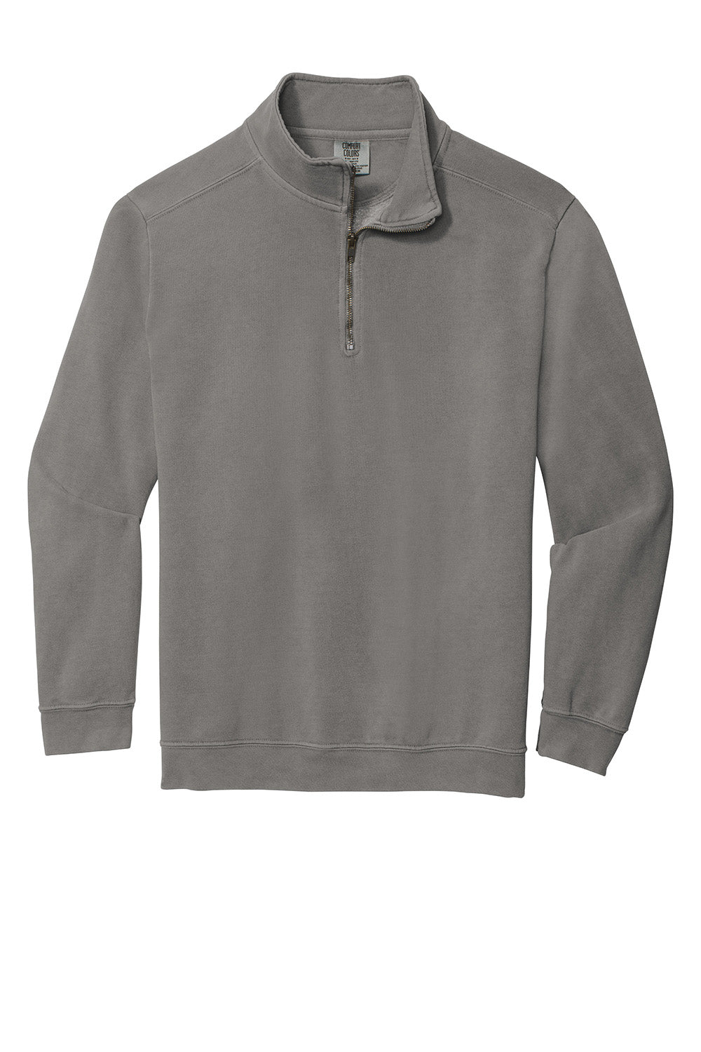 Comfort Colors 1580 Mens 1/4 Zip Sweatshirt Grey Flat Front