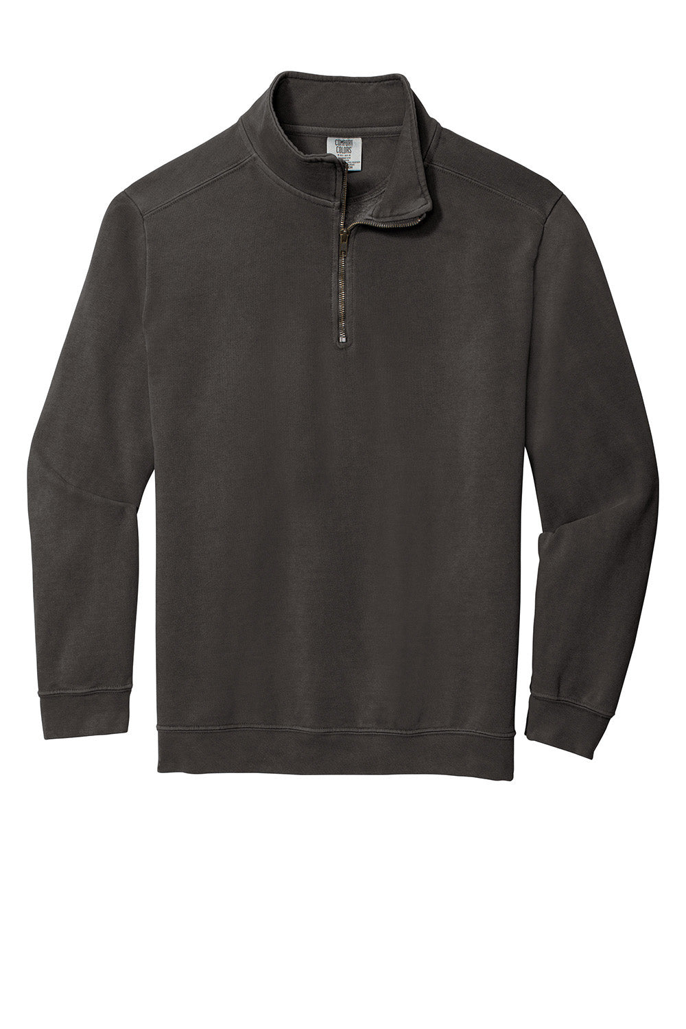 Comfort Colors 1580 Mens 1/4 Zip Sweatshirt Pepper Grey Flat Front