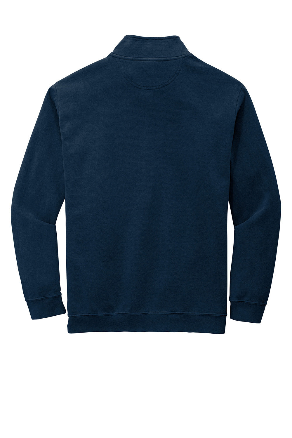 Comfort Colors 1580 Mens 1/4 Zip Sweatshirt True Navy Blue Flat Back