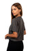 Next Level 1580NL Womens Ideal Crop Short Sleeve Crewneck T-Shirt Dark Grey Model Side