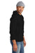 Volunteer Knitwear VL130H Mens USA Made Chore Fleece Hooded Sweatshirt Hoodie w/ Pouch Pocket Deep Black Model Side