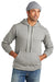 Volunteer Knitwear VL130H Mens USA Made Chore Fleece Hooded Sweatshirt Hoodie w/ Pouch Pocket Heather Grey Model Front