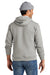 Volunteer Knitwear VL130H Mens USA Made Chore Fleece Hooded Sweatshirt Hoodie w/ Pouch Pocket Heather Grey Model Back