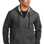 Volunteer Knitwear Mens USA Made Chore Fleece Full Zip Hooded Sweatshirt Hoodie w/ Pockets - Heather Charcoal Grey