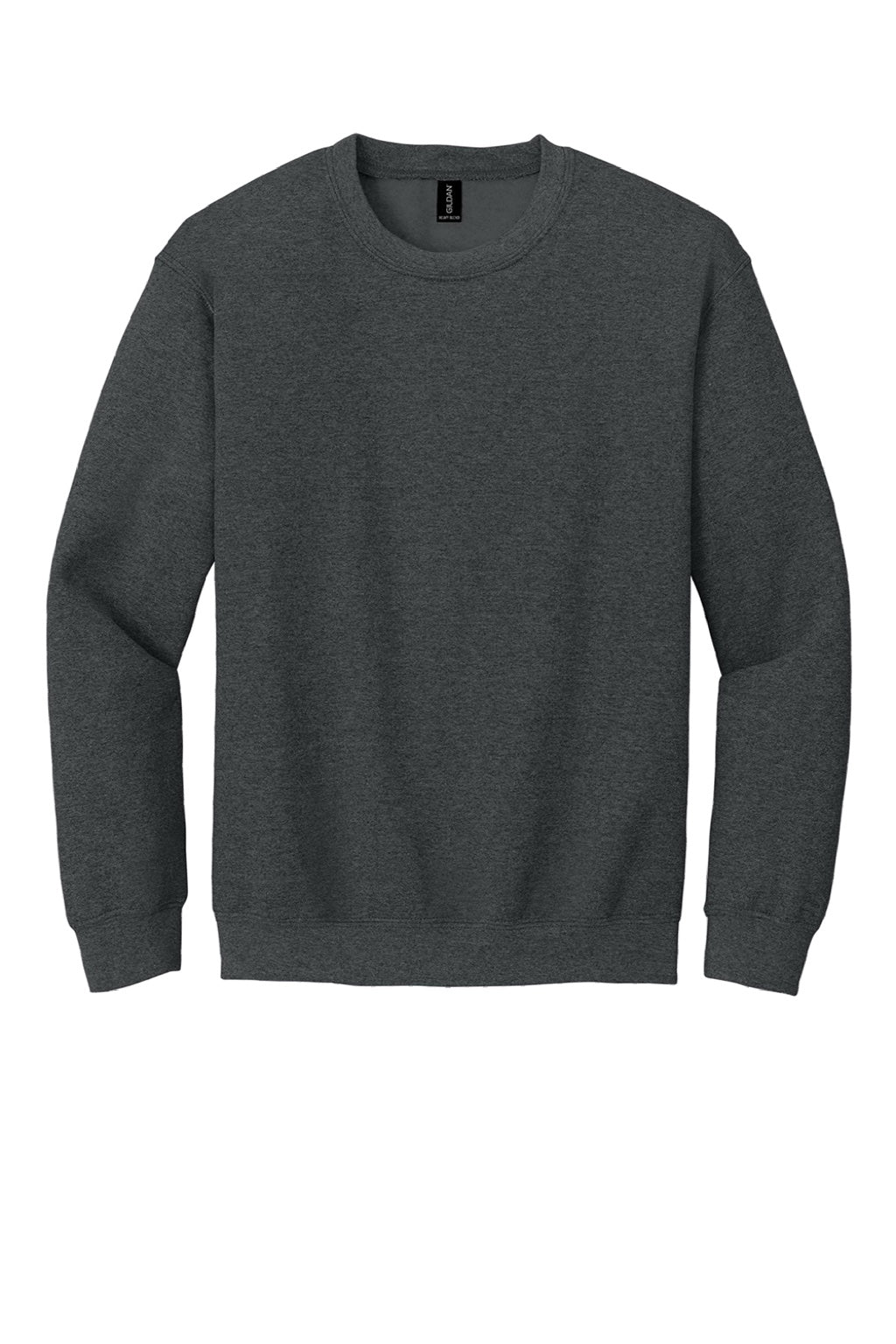 Gildan 18000 Mens Pill Resistant Fleece Crewneck Sweatshirt Fan Heather Charcoal Grey Flat Front
