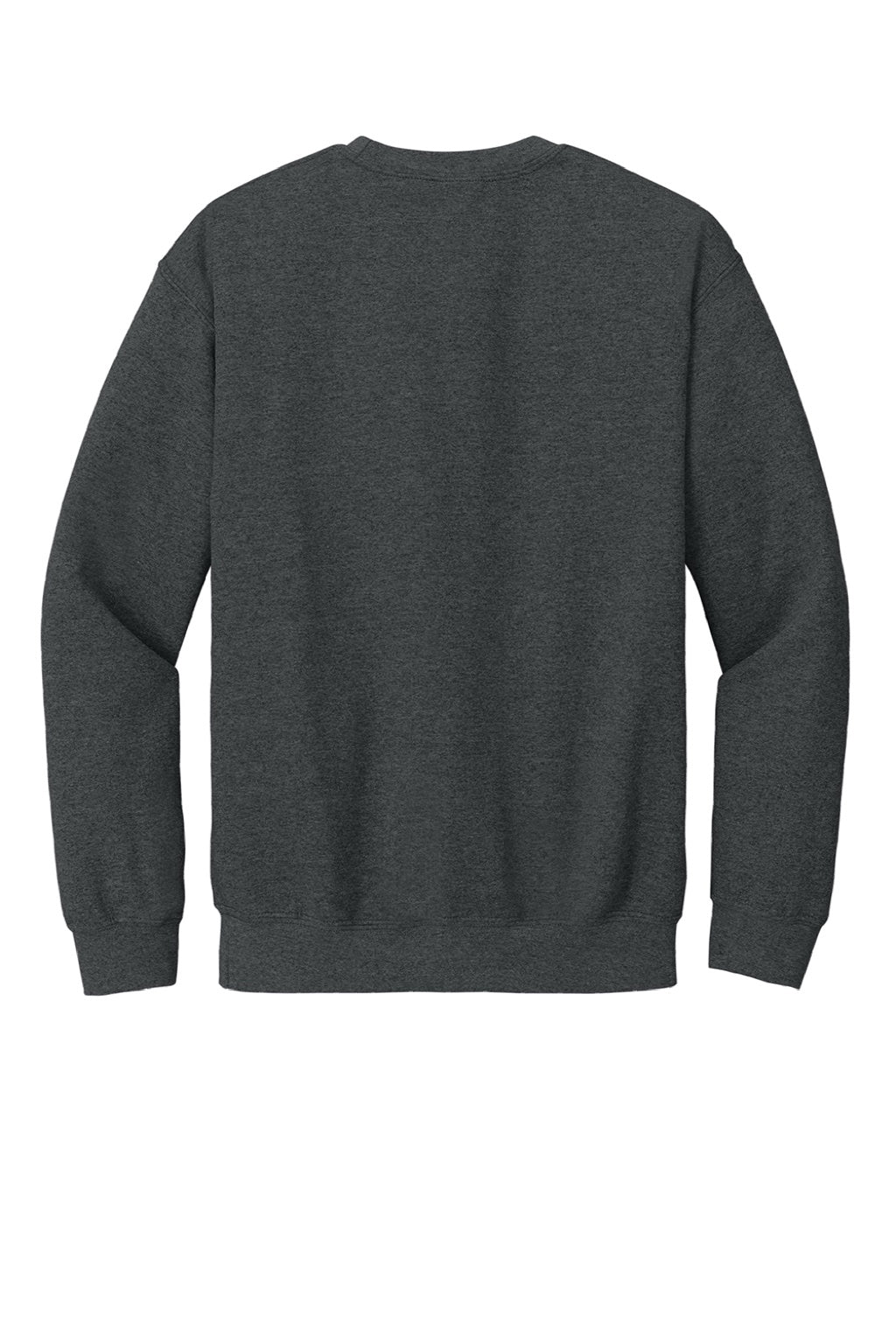 Gildan 18000 Mens Pill Resistant Fleece Crewneck Sweatshirt Fan Heather Charcoal Grey Flat Back