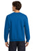 Gildan 18000 Mens Pill Resistant Fleece Crewneck Sweatshirt Neon Blue Model Back