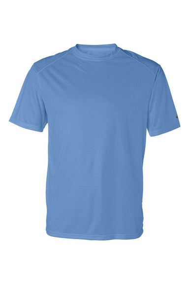 Badger 4120 Mens B-Core Moisture Wicking Short Sleeve Crewneck T-Shirt Columbia Blue Flat Front