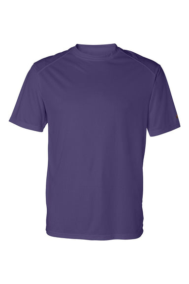 Badger 4120 Mens B-Core Moisture Wicking Short Sleeve Crewneck T-Shirt Purple Flat Front