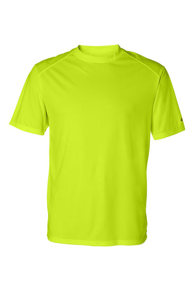 Badger 4120 Mens B-Core Moisture Wicking Short Sleeve Crewneck T-Shirt Safety Yellow Flat Front