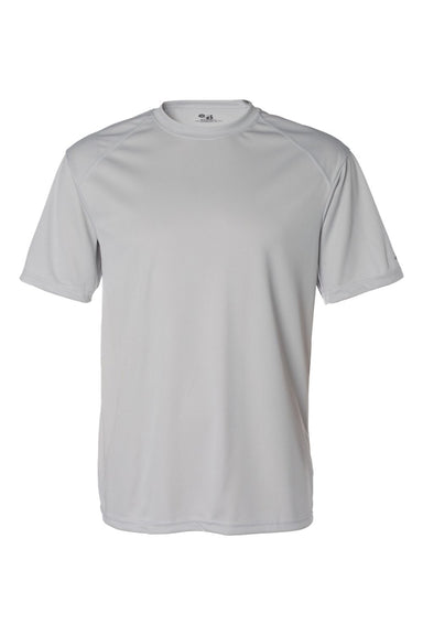 Badger 4120 Mens B-Core Moisture Wicking Short Sleeve Crewneck T-Shirt Silver Grey Flat Front