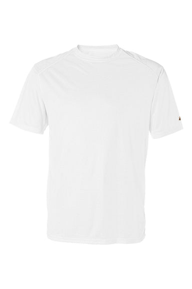 Badger 4120 Mens B-Core Moisture Wicking Short Sleeve Crewneck T-Shirt White Flat Front