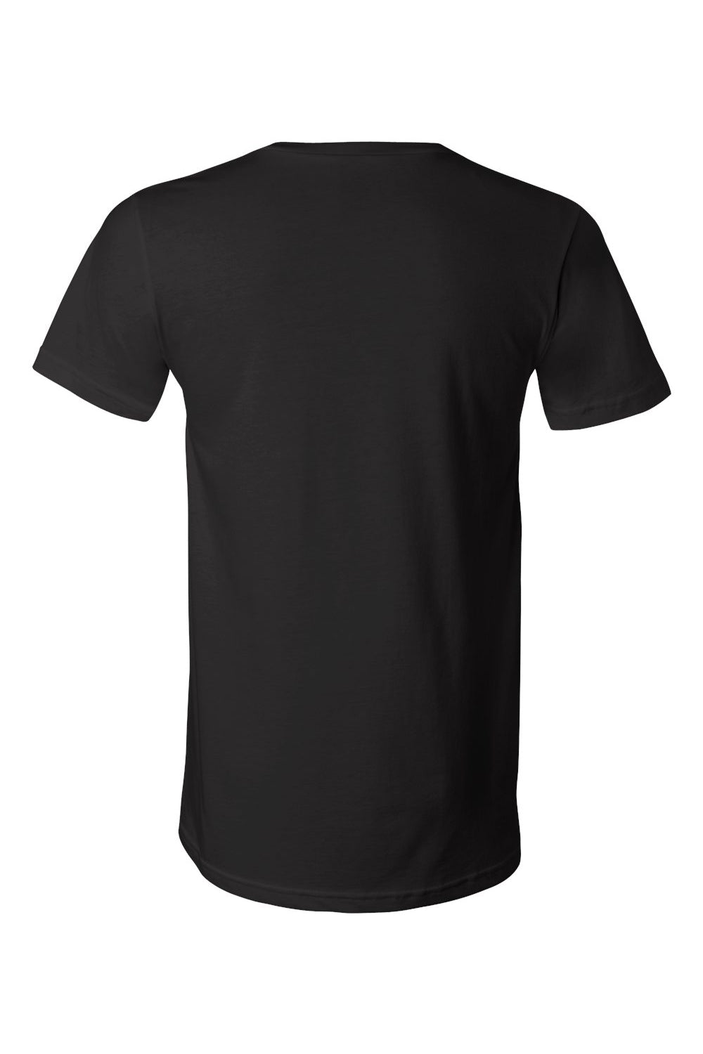 Bella + Canvas BC3005/3005/3655C Mens Jersey Short Sleeve V-Neck T-Shirt Black Flat Back