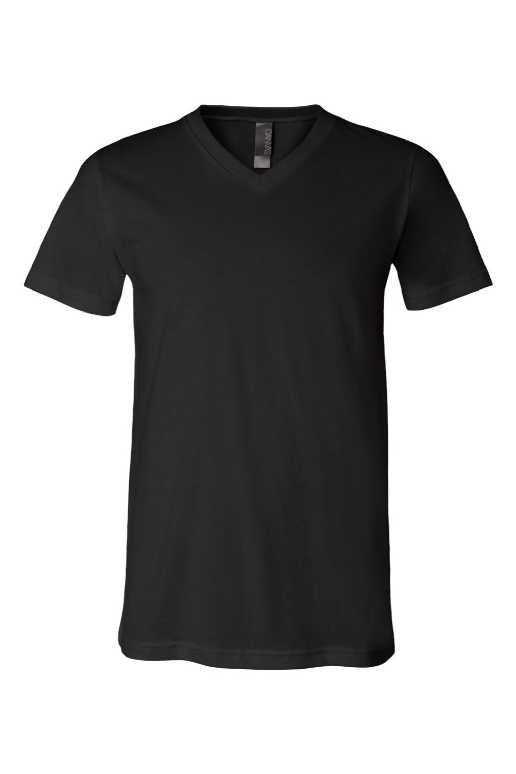 Bella + Canvas BC3005/3005 Mens Jersey Short Sleeve V-Neck T-Shirt Black Flat Front