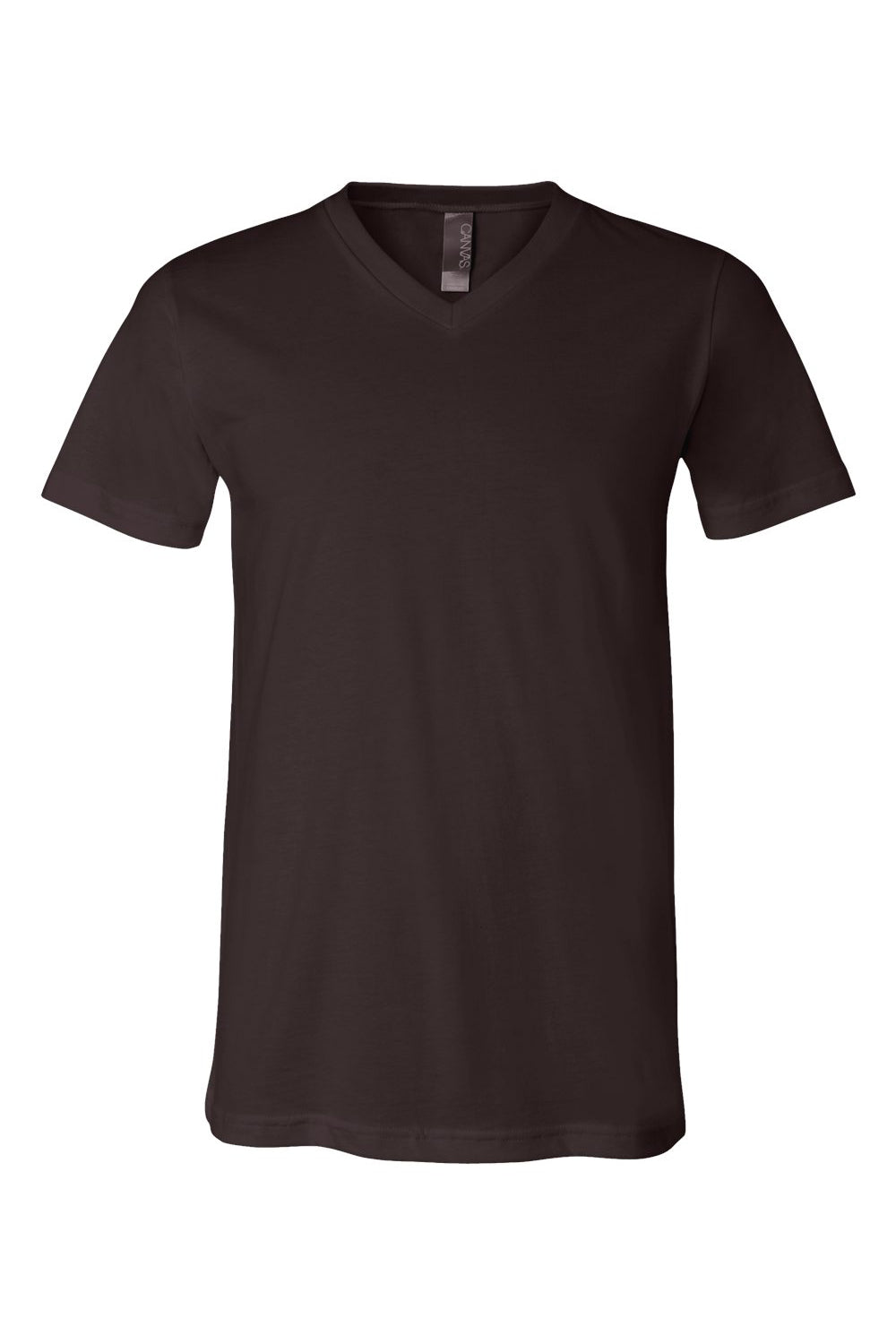 Bella + Canvas BC3005/3005/3655C Mens Jersey Short Sleeve V-Neck T-Shirt Brown Flat Front