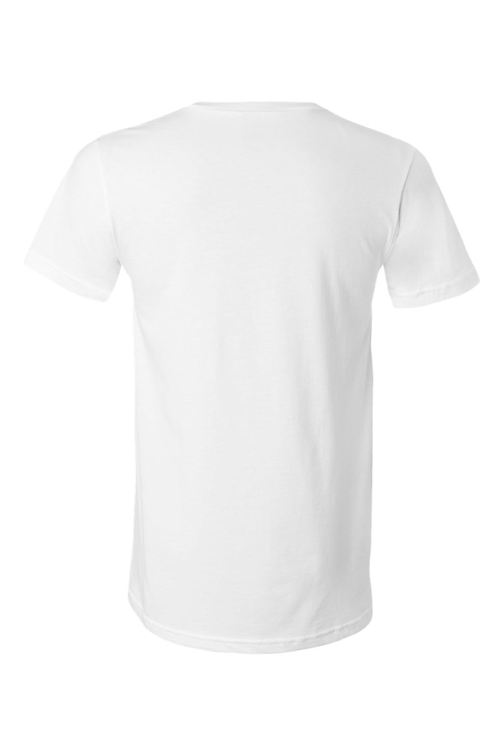 Bella + Canvas BC3005/3005 Mens Jersey Short Sleeve V-Neck T-Shirt White Flat Back