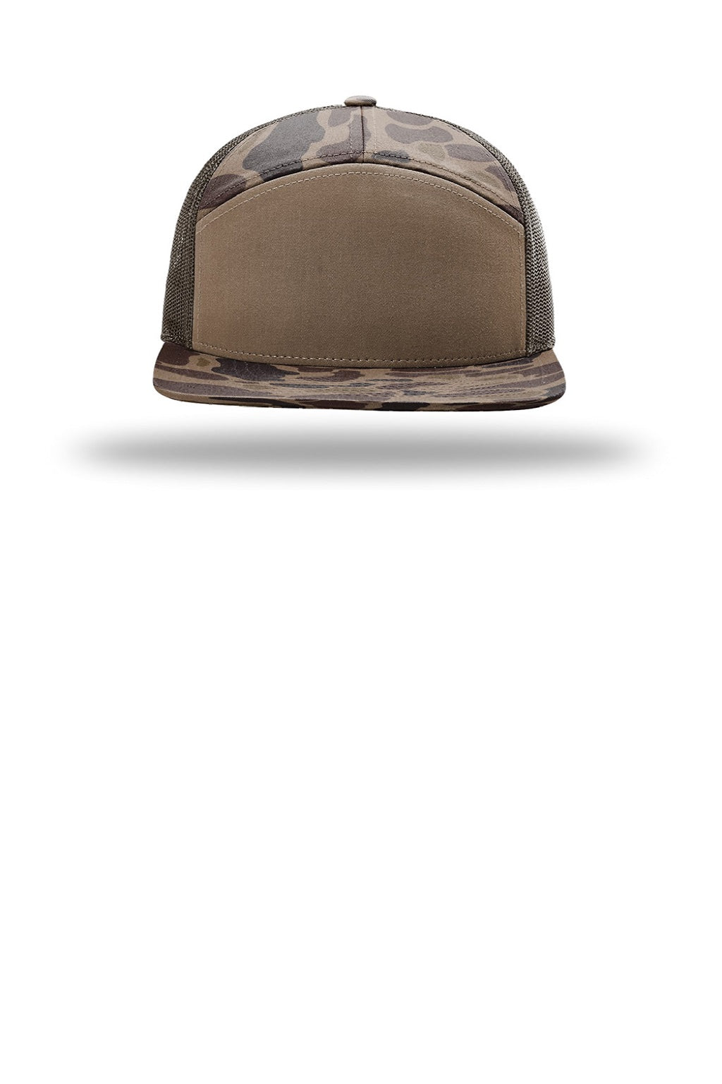 Richardson Hats 168P Mens Printed Snapback Trucker Hat Bark Duck Camo/Brown Flat Front