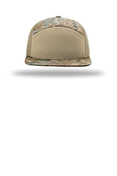 Richardson Hats 168P Mens Printed Snapback Trucker Hat Realtree Advantage/Khaki Flat Front