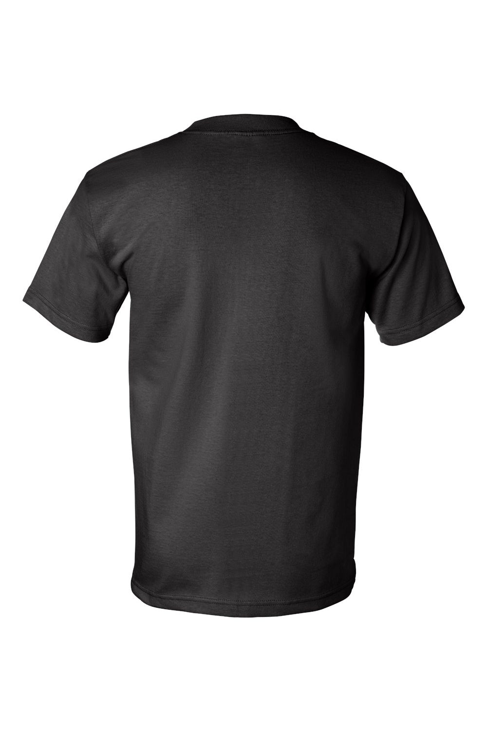 Bayside BA5100 Mens USA Made Short Sleeve Crewneck T-Shirt Black Flat Back