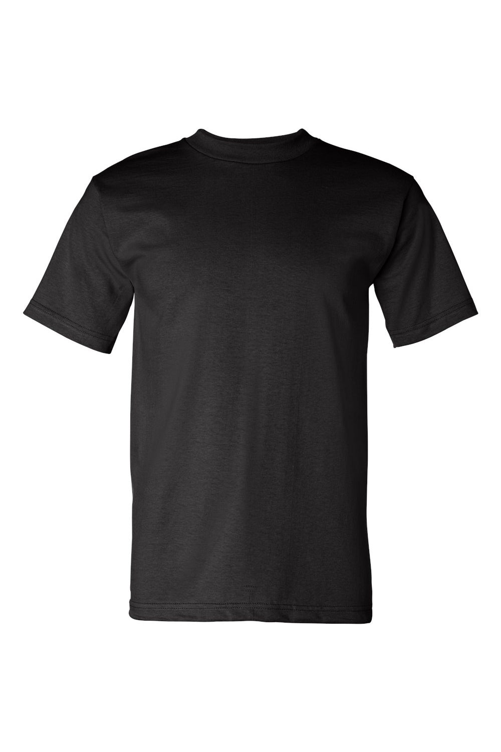Bayside BA5100 Mens USA Made Short Sleeve Crewneck T-Shirt Black Flat Front
