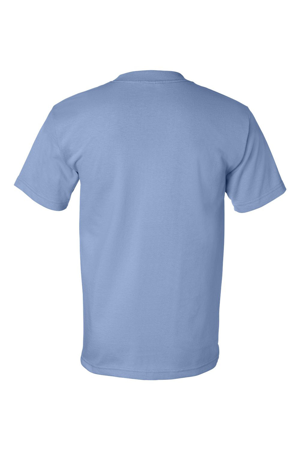 Bayside BA5100 Mens USA Made Short Sleeve Crewneck T-Shirt Carolina Blue Flat Back