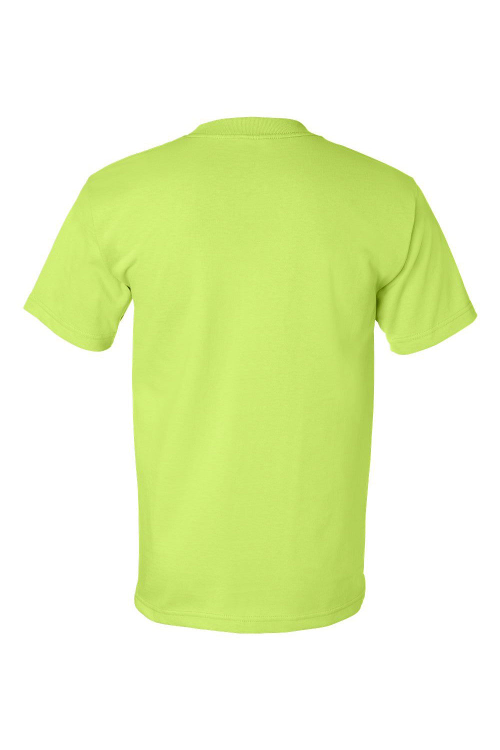 Bayside BA5100 Mens USA Made Short Sleeve Crewneck T-Shirt Lime Green Flat Back