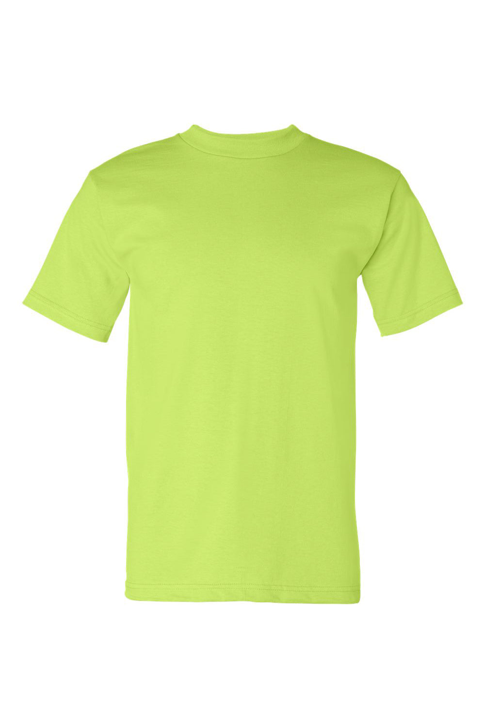 Bayside BA5100 Mens USA Made Short Sleeve Crewneck T-Shirt Lime Green Flat Front