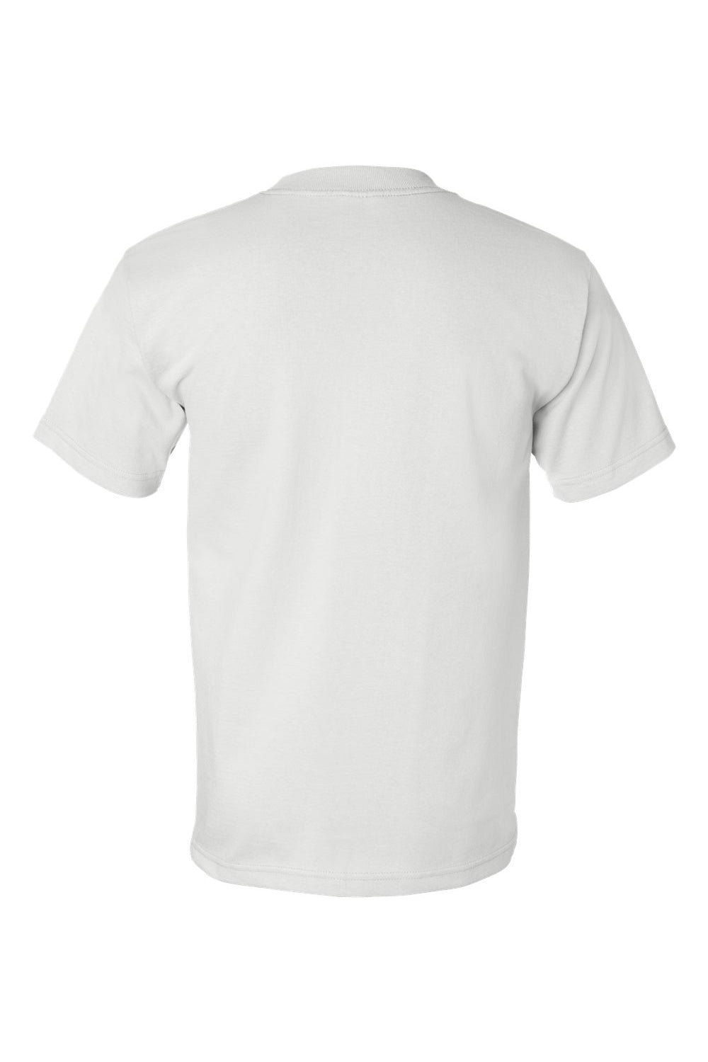 Bayside BA5100 Mens USA Made Short Sleeve Crewneck T-Shirt White Flat Back