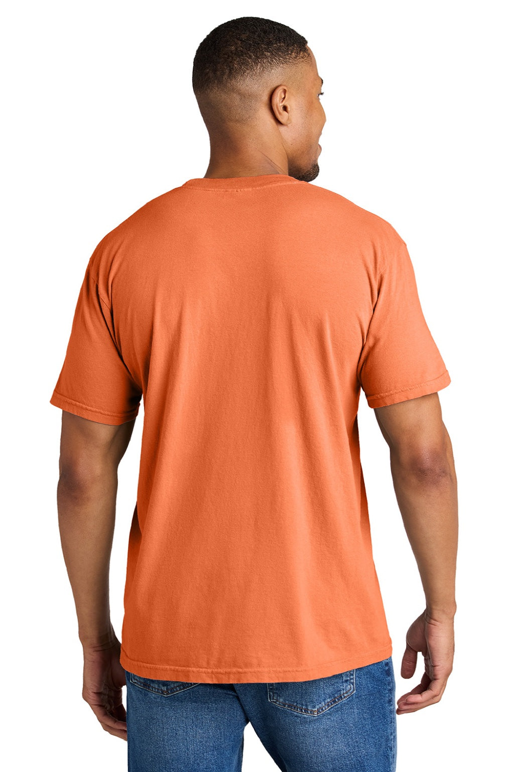 Comfort Colors 1717 Mens Short Sleeve Crewneck T-Shirt Burnt Orange Model Back