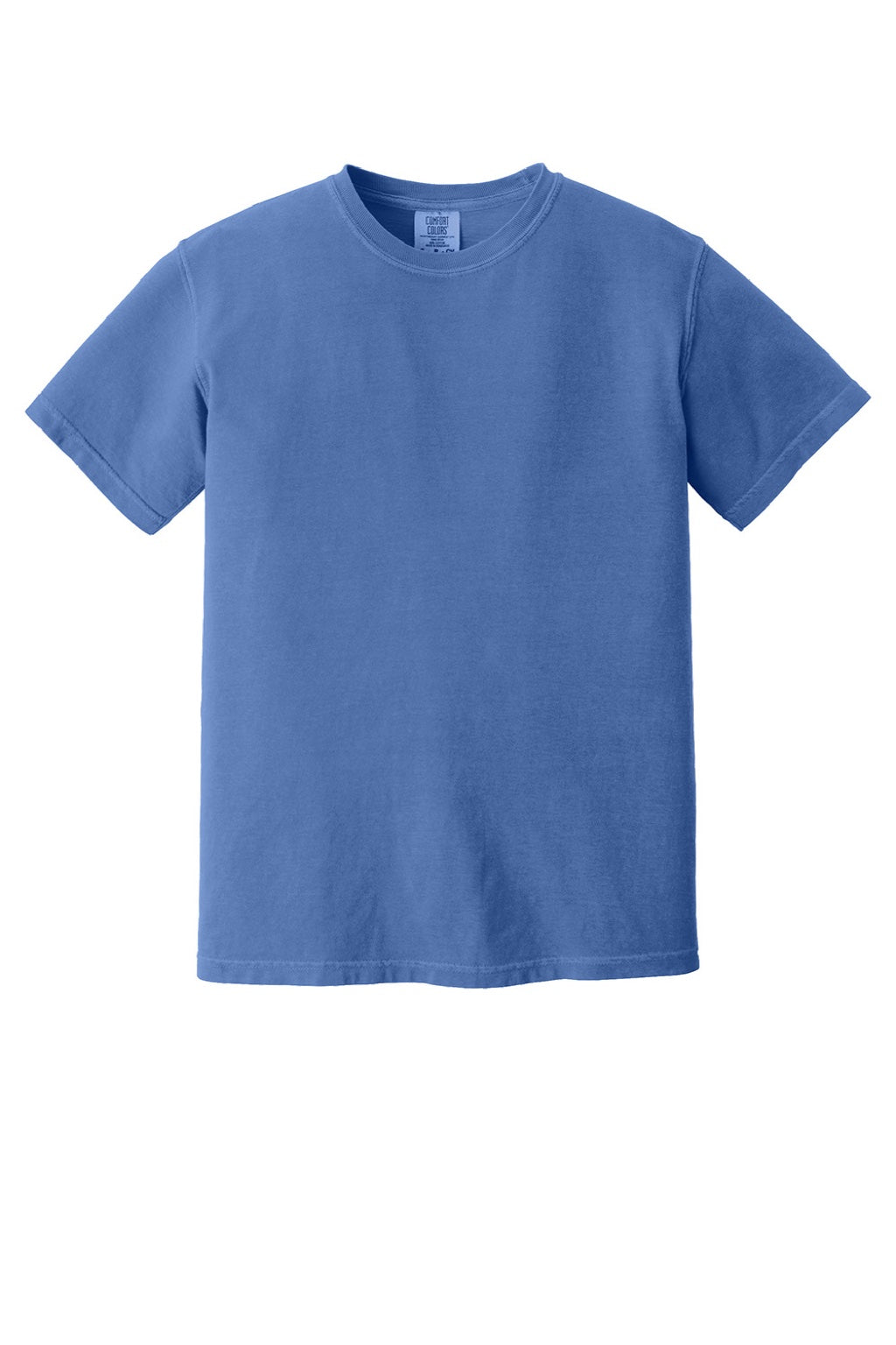 Comfort Colors 1717 Mens Short Sleeve Crewneck T-Shirt Flo Blue Flat Front
