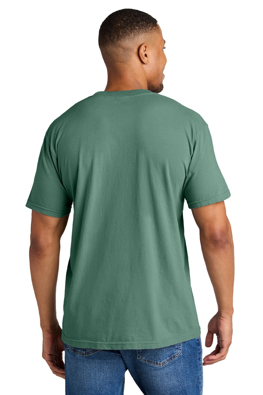 Comfort Colors 1717 Mens Short Sleeve Crewneck T-Shirt Light Green Model Back