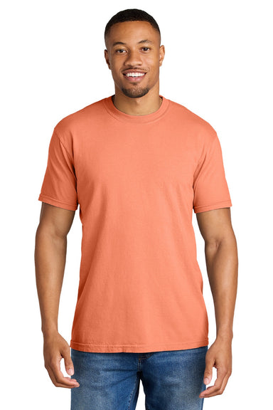 Comfort Colors 1717 Mens Short Sleeve Crewneck T-Shirt Melon Orange Model Front