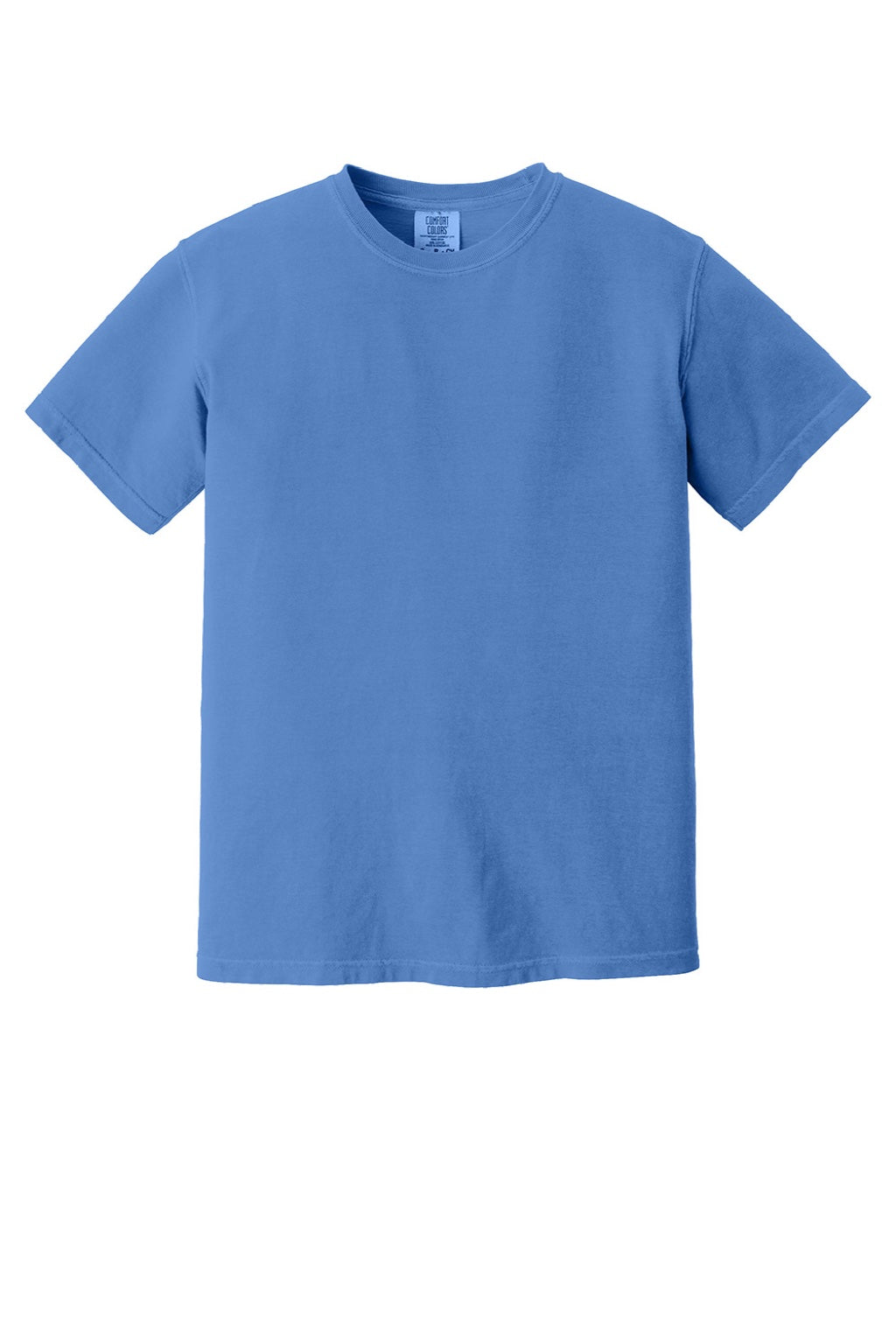 Comfort Colors 1717 Mens Short Sleeve Crewneck T-Shirt Mystic Blue Flat Front