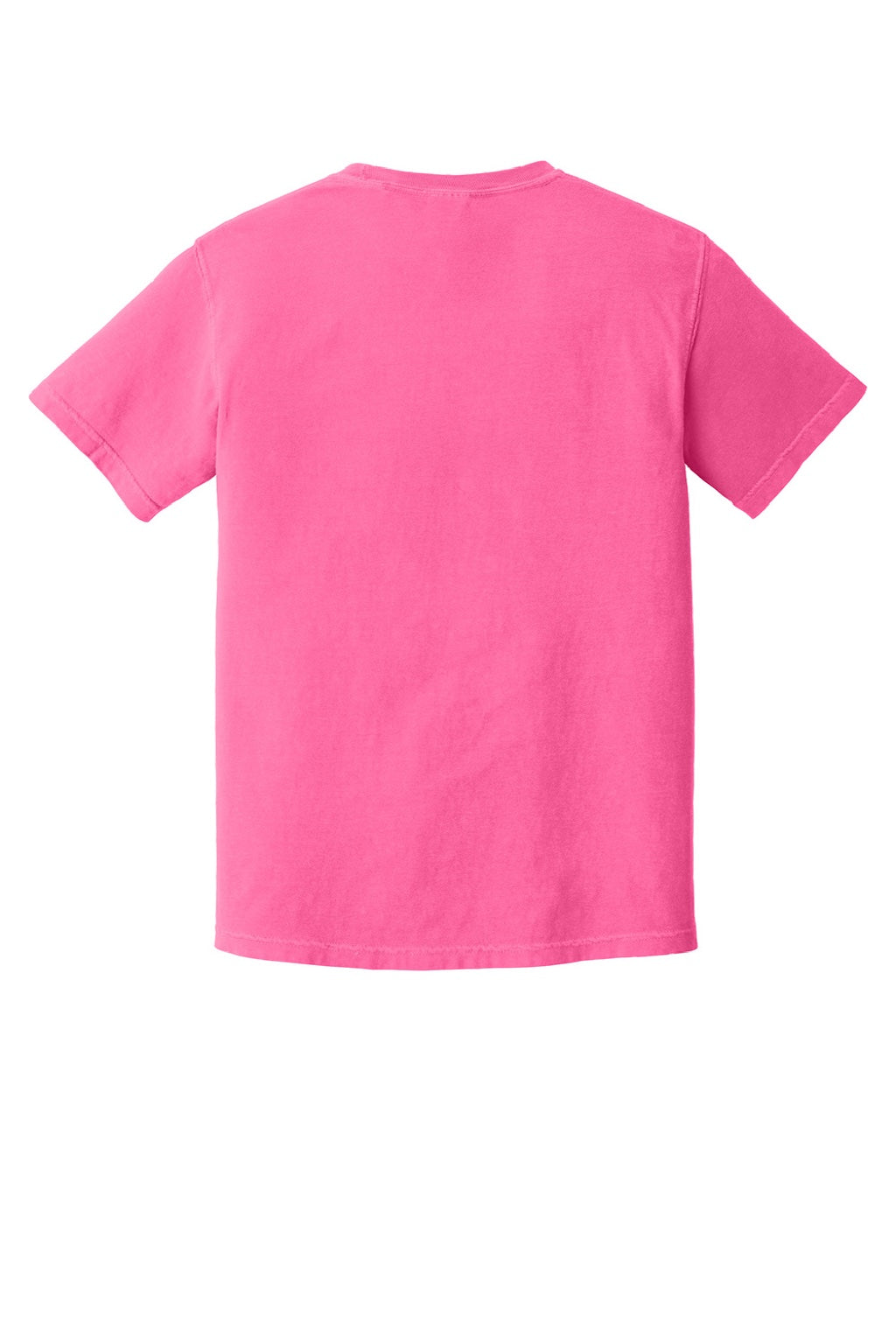 Comfort Colors 1717 Mens Short Sleeve Crewneck T-Shirt Neon Pink Flat Back