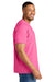 Comfort Colors 1717 Mens Short Sleeve Crewneck T-Shirt Neon Pink Model Side