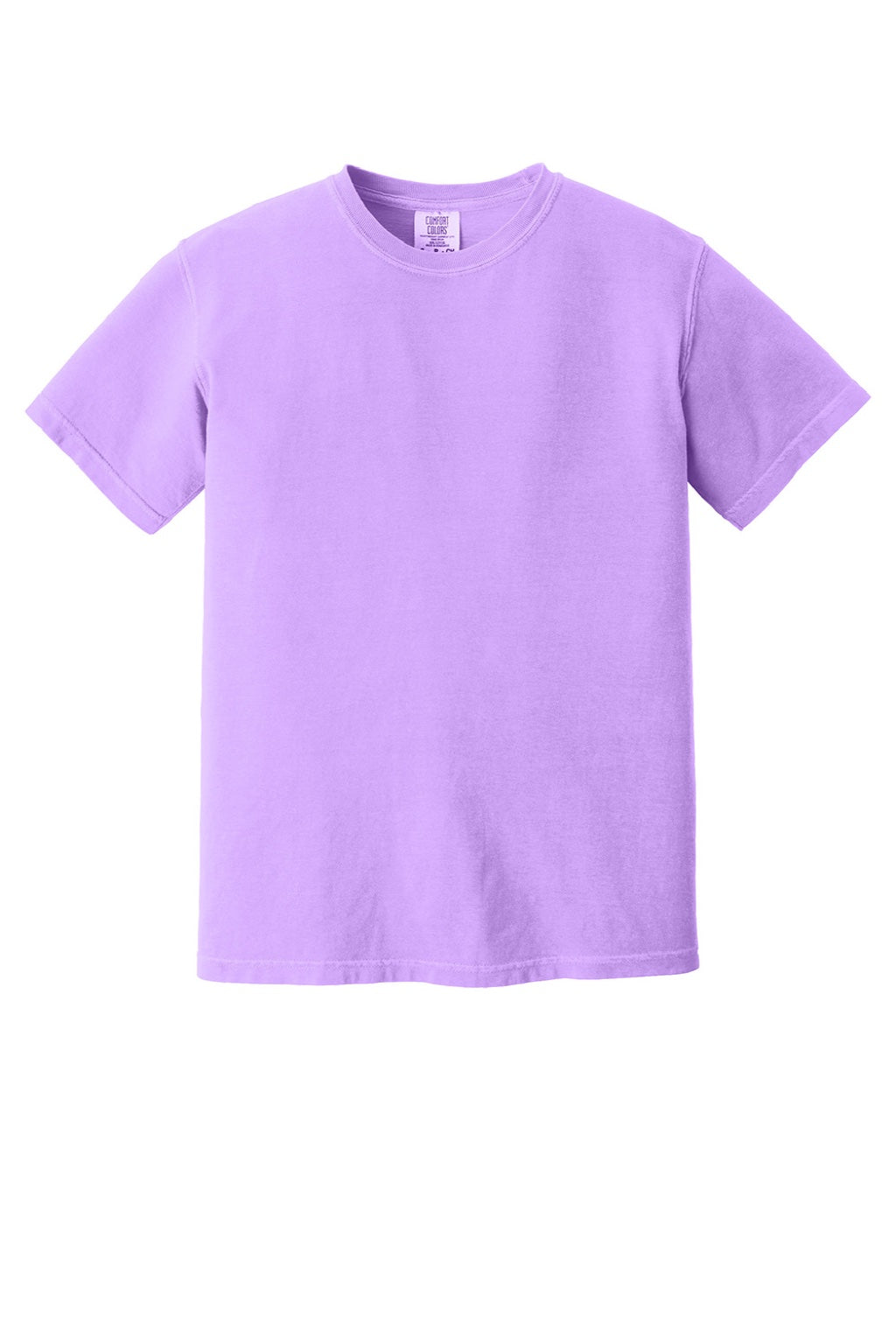 Comfort Colors 1717 Mens Short Sleeve Crewneck T-Shirt Neon Violet Purple Flat Front