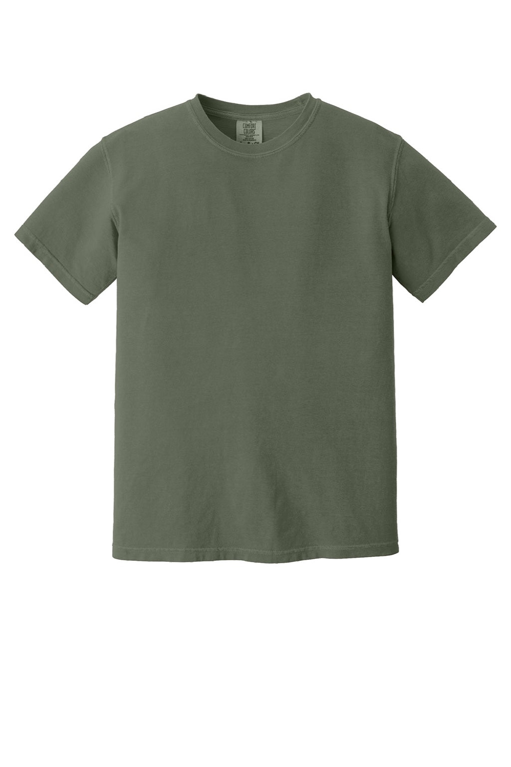 Comfort Colors 1717 Mens Short Sleeve Crewneck T-Shirt Sage Green Flat Front