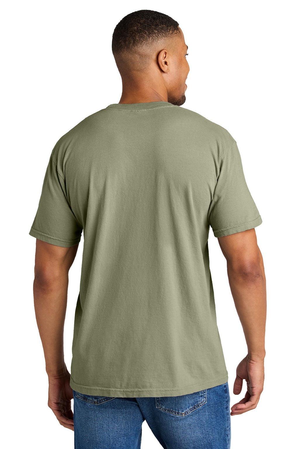 Comfort Colors 1717 Mens Short Sleeve Crewneck T-Shirt Sandstone Model Back