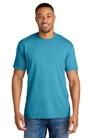 Comfort Colors 1717 Mens Short Sleeve Crewneck T-Shirt Sapphire Blue Model Front