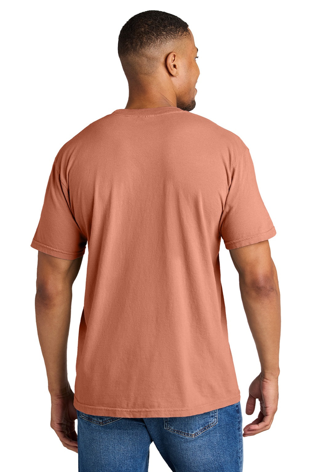 Comfort Colors 1717 Mens Short Sleeve Crewneck T-Shirt Terracota Model Back
