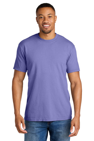 Comfort Colors 1717 Mens Short Sleeve Crewneck T-Shirt Violet Purple Model Front